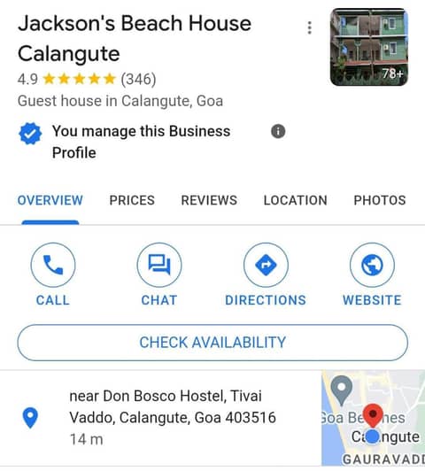 Jackson's Beach House Calangute — other