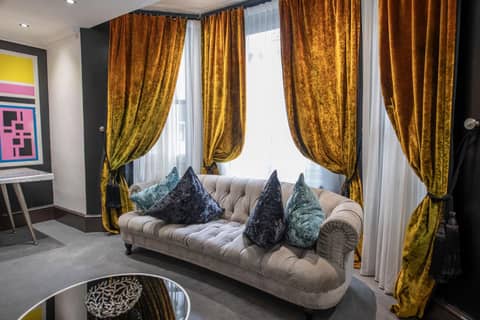 The Exhibitionist Hotel — living room